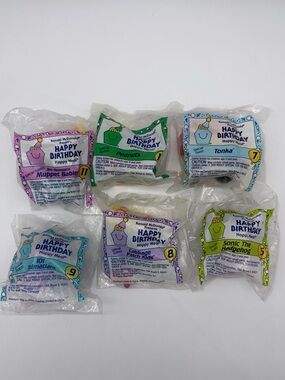 NEW Lot 6 Vintage McDonald’s Happy Meal Toys 1994 Happy Birthday Train Toys